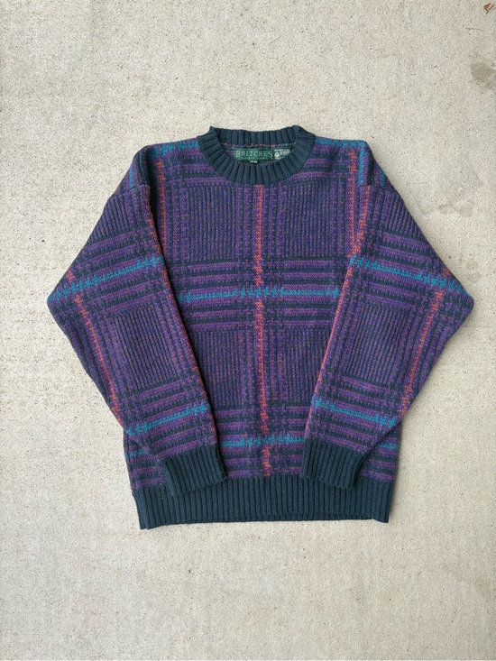 Vintage Other - Vintage 90s Britches Classic Sport 100% Pure Virgin Wool Plaid Sweater Medium